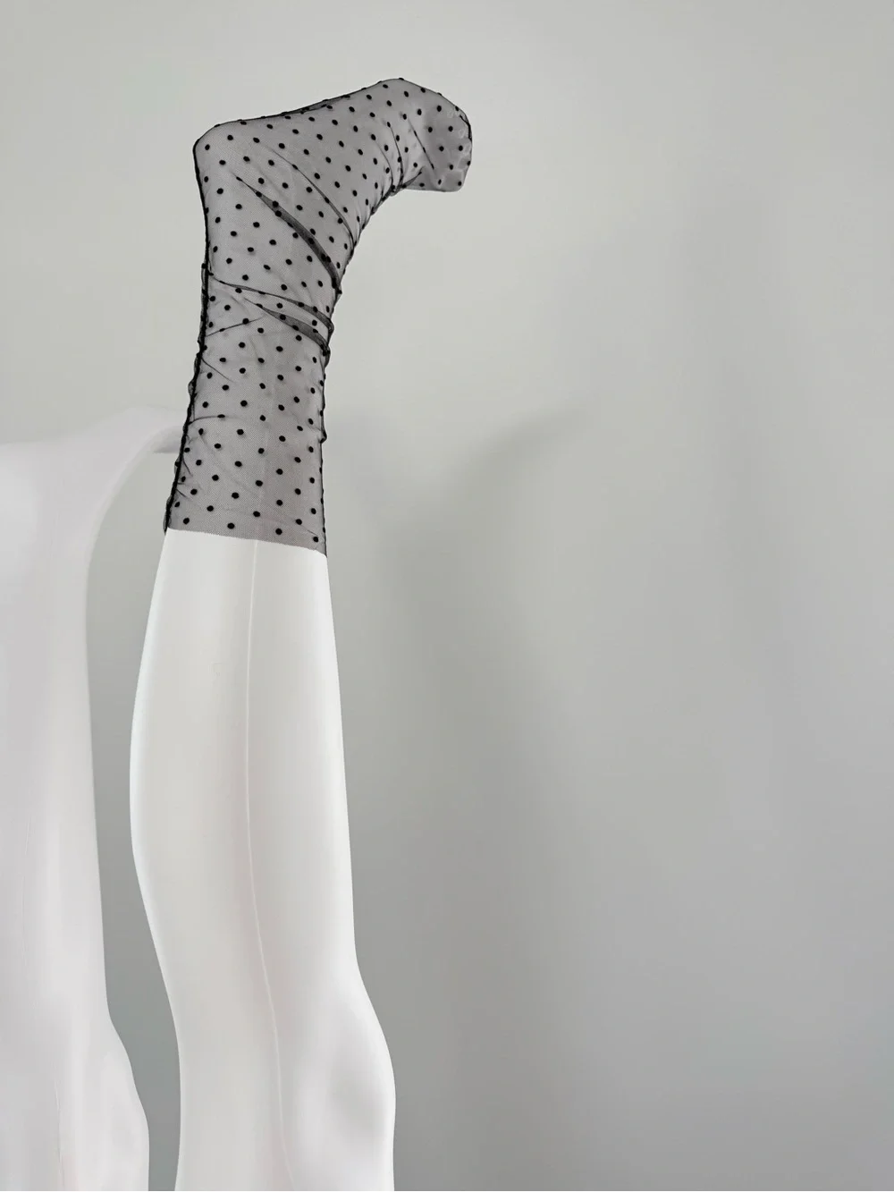 Sheer Polka Dot Sock - Black Dot